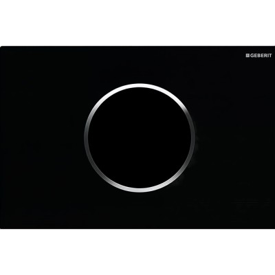 Клавиша смыва Geberit Sigma 10, 115.907.KM.1, бесконтактная, сенсорная, для унитаза, 230В, двойной смыв, пластик, черный/глянцевый хром