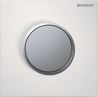 Клавиша смыва для писсуара Geberit Type 10, 116.015.KL.1, пневматическая, хром матовый/белый