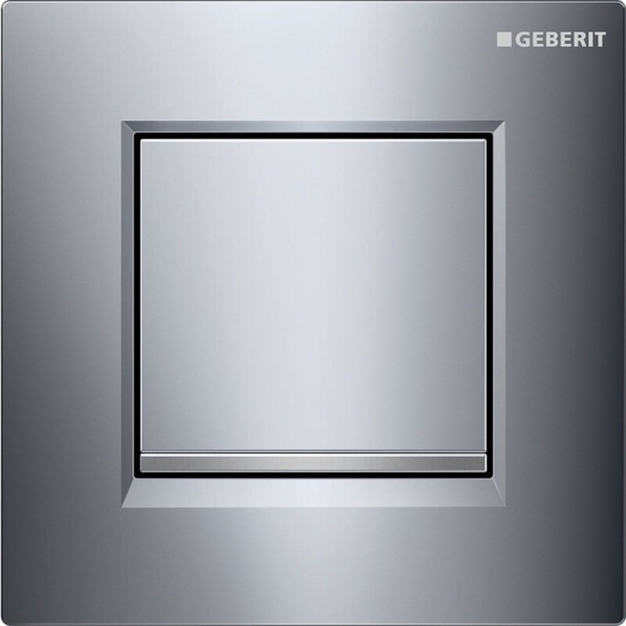 Клавиша смыва для писсуара Geberit Type 20, 116.017.KH.1, панель и клавиша - хром глянцевый, декор - хром матовый