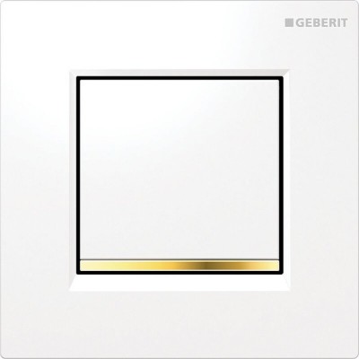 Клавиша смыва для писсуара Geberit Type 20, 116.017.KK.1, панель и клавиша - белые, декор - позолота