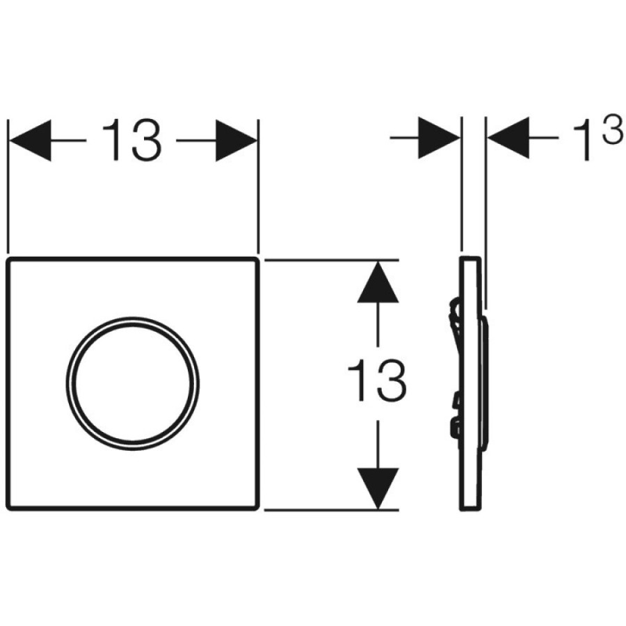 Клавиша для писсуара Geberit Type 10, 116.025.KH.1, глянцевый хром, питание 230W