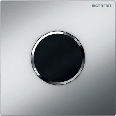 Клавиша смыва для писсуара Geberit Type 10, 116.035.KN.1, клавиша - черный, панель - матовый хром, декор - глянцевый хром