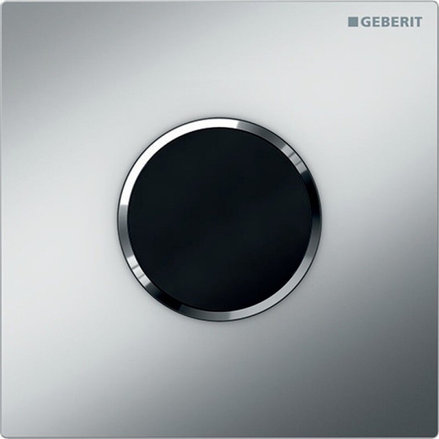Клавиша смыва для писсуара Geberit Type 10, 116.035.KN.1, клавиша - черный, панель - матовый хром, декор - глянцевый хром