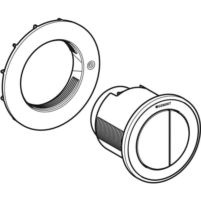 Клавиша смыва Geberit Type 10, 116.057.KJ.1, пневматическая, белый/хром