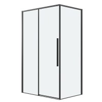 Душевой уголок Grossman Galaxy 120.K33.01.1010.21.00, 100 х 100 см, стекло прозрачное, профиль черный матовый