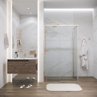 Душевой уголок Grossman Galaxy 120.K33.01.1010.32.00, 100 х 100 см, стекло прозрачное, профиль золото сатин