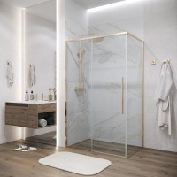 Душевой уголок Grossman Galaxy 120.K33.01.1010.32.00, 100 х 100 см, стекло прозрачное, профиль золото сатин