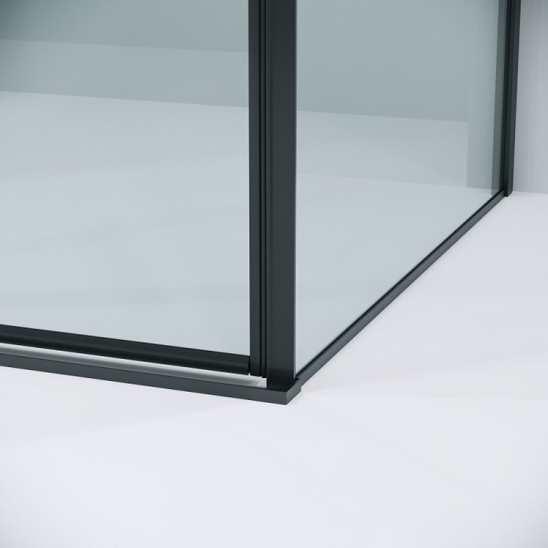 Душевой уголок Grossman Galaxy 120.K33.01.1090.21.00, 100 х 90 см, стекло прозрачное, профиль черный матовый
