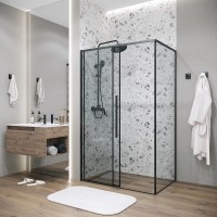 Душевой уголок Grossman Galaxy 120.K33.01.1090.21.00, 100 х 90 см, стекло прозрачное, профиль черный матовый