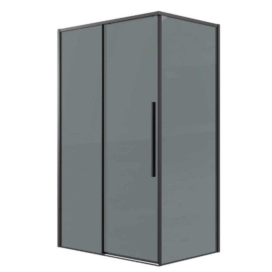 Душевой уголок Grossman Galaxy 120.K33.01.1110.21.10, 110 х 100 см, стекло тонированное, профиль черный матовый
