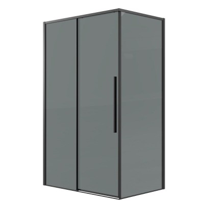 Душевой уголок Grossman Galaxy 120.K33.01.1170.21.10, 110 х 70 см, стекло тонированное, профиль черный матовый