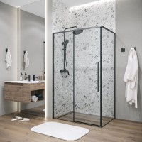 Душевой уголок Grossman Galaxy 120.K33.01.1210.21.00, 120 х 100 см, стекло прозрачное, профиль черный матовый