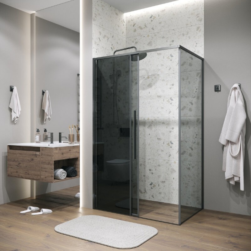 Душевой уголок Grossman Galaxy 120.K33.01.1210.42.10, 120 х 100 см, стекло тонированное, профиль графит сатин