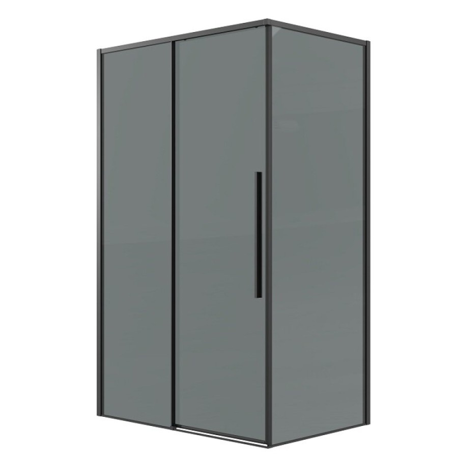 Душевой уголок Grossman Galaxy 120.K33.01.1280.21.10, 120 х 80 см, стекло тонированное, профиль черный матовый