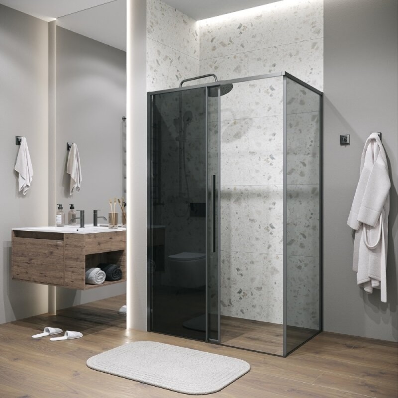 Душевой уголок Grossman Galaxy 120.K33.01.1290.42.10, 120 х 90 см, стекло тонированное, профиль графит сатин