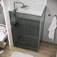 Душевой уголок Grossman Galaxy 120.K33.01.1470.42.10, 140 х 70 см, стекло тонированное, профиль графит сатин