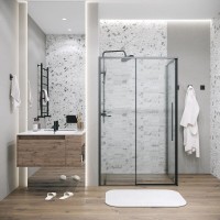 Душевой уголок Grossman Galaxy 120.K33.01.1480.21.02, 140 х 80 см, стекло шиншилла, профиль черный матовый