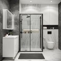 Душевой уголок Grossman Cosmo 120.K33.02.1190.21.00, 110 х 90 см, стекло прозрачное, профиль черный матовый
