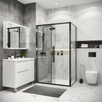 Душевой уголок Grossman Cosmo 120.K33.02.1480.42.00, 140 х 80 см, стекло прозрачное, профиль графит сатин