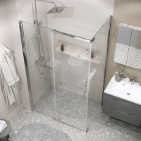 Душевой уголок Grossman Pragma 120.K33.03.1090.10.00, 100 х 90 см, стекло прозрачное, профиль хром