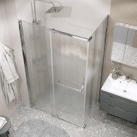 Душевой уголок Grossman Pragma 120.K33.03.1090.10.02, 100 х 90 см, стекло шиншилла, профиль хром