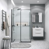 Душевой уголок Grossman Pragma 120.K33.03.1090.21.00, 100 х 90 см, стекло прозрачное, профиль черный матовый