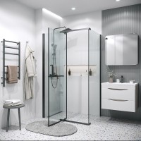 Душевой уголок Grossman Pragma 120.K33.03.1090.21.00, 100 х 90 см, стекло прозрачное, профиль черный матовый