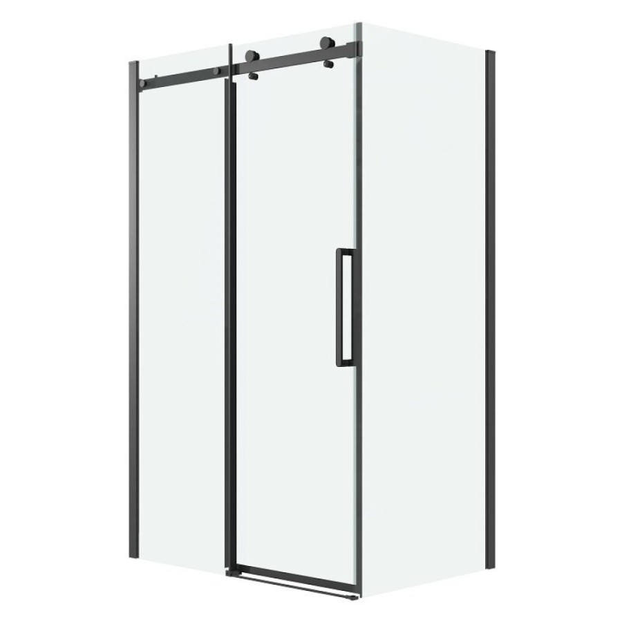 Душевой уголок Grossman Classic 120.K33.04.1080.21.00, 100 х 80 см, стекло прозрачное, профиль черный матовый