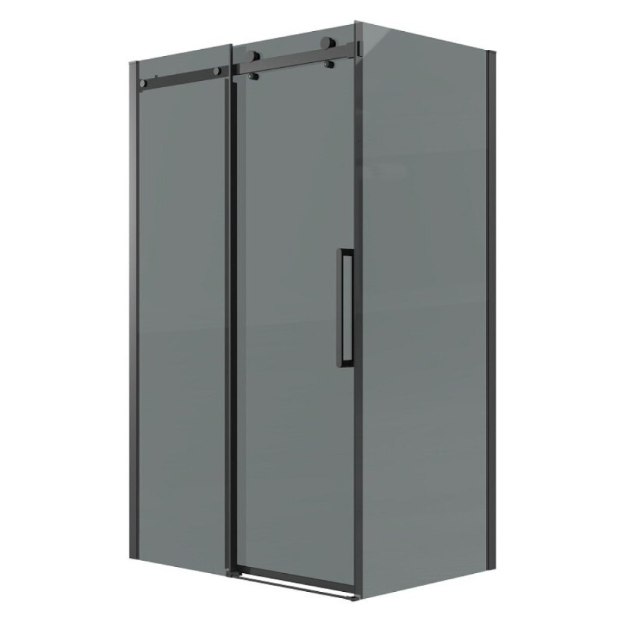 Душевой уголок Grossman Classic 120.K33.04.1080.21.10, 100 х 80 см, стекло тонированное, профиль черный матовый