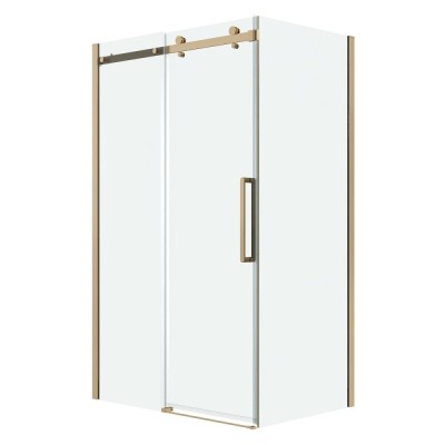 Душевой уголок Grossman Classic 120.K33.04.1080.32.00, 100 х 80 см, стекло прозрачное, профиль золото сатин