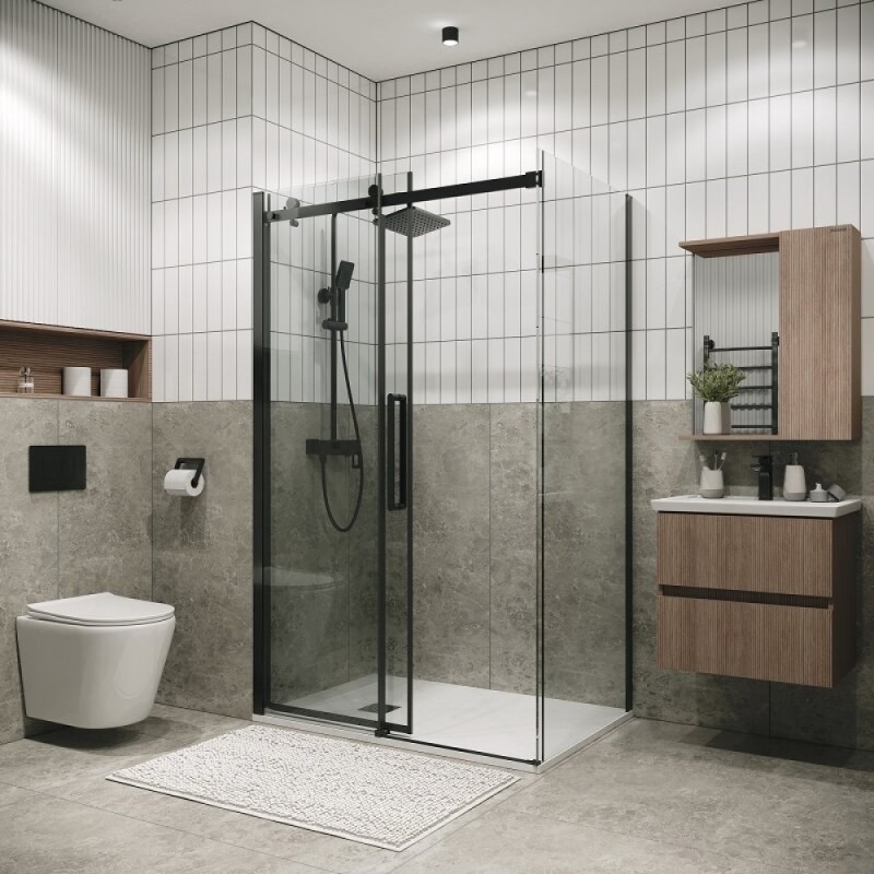 Душевой уголок Grossman Classic 120.K33.04.1080.42.00, 100 х 80 см, стекло прозрачное, профиль графит сатин
