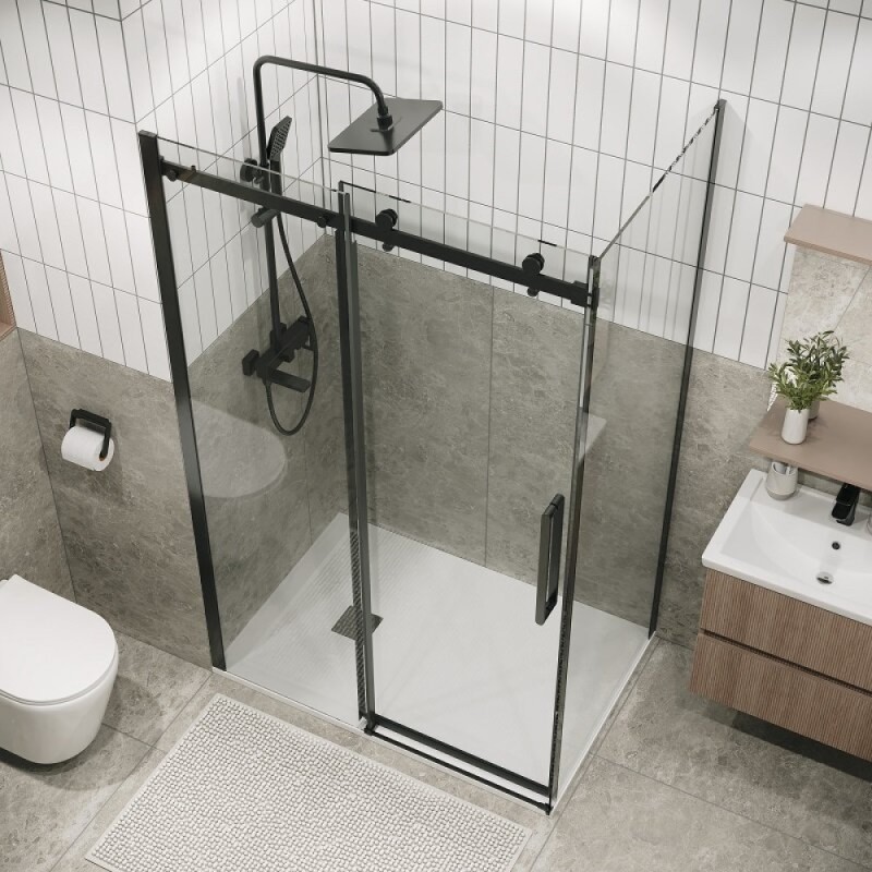 Душевой уголок Grossman Classic 120.K33.04.1090.42.00, 100 х 90 см, стекло прозрачное, профиль графит сатин