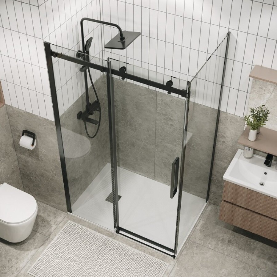 Душевой уголок Grossman Classic 120.K33.04.1090.42.00, 100 х 90 см, стекло прозрачное, профиль графит сатин