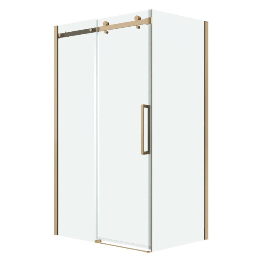 Душевой уголок Grossman Classic 120.K33.04.1110.32.00, 110 х 100 см, стекло прозрачное, профиль золото сатин