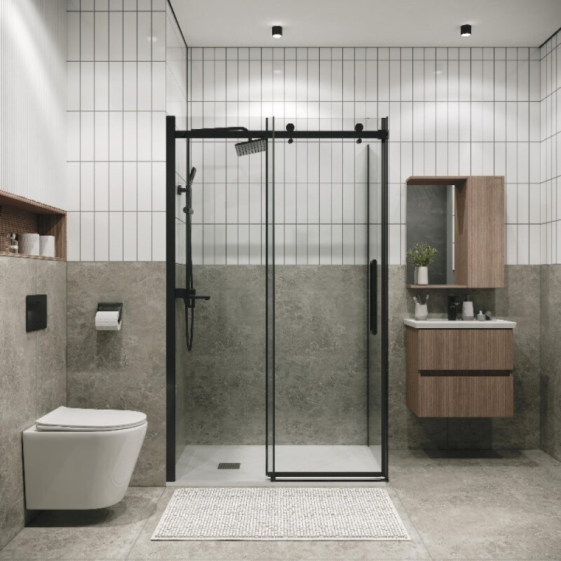 Душевой уголок Grossman Classic 120.K33.04.1110.42.00, 110 х 100 см, стекло прозрачное, профиль графит сатин