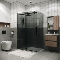 Душевой уголок Grossman Classic 120.K33.04.1170.21.10, 110 х 70 см, стекло тонированное, профиль черный матовый