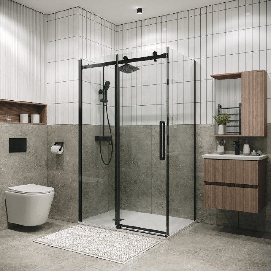Душевой уголок Grossman Classic 120.K33.04.1190.42.00, 110 х 90 см, стекло прозрачное, профиль графит сатин