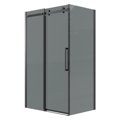Душевой уголок Grossman Classic 120.K33.04.1270.21.10, 120 х 70 см, стекло тонированное, профиль черный матовый