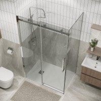 Душевой уголок Grossman Classic 120.K33.04.1470.10.00, 140 х 70 см, стекло прозрачное, профиль хром