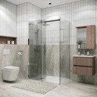 Душевой уголок Grossman Classic 120.K33.04.1470.10.00, 140 х 70 см, стекло прозрачное, профиль хром