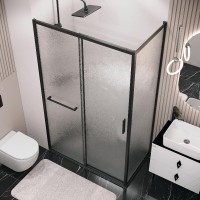 Душевой уголок Grossman Style 120.K33.05.1110.21.02, 110 х 100 см, стекло шиншилла, профиль черный матовый