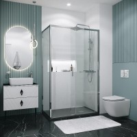 Душевой уголок Grossman Style 120.K33.05.1210.10.00, 120 х 100 см, стекло прозрачное, профиль хром