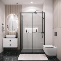 Душевой уголок Grossman Style 120.K33.05.1210.21.00, 120 х 100 см, стекло прозрачное, профиль черный матовый