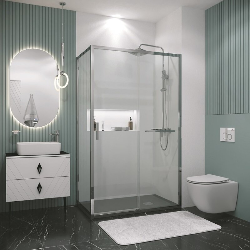 Душевой уголок Grossman Style 120.K33.05.1290.10.00, 120 х 90 см, стекло прозрачное, профиль хром