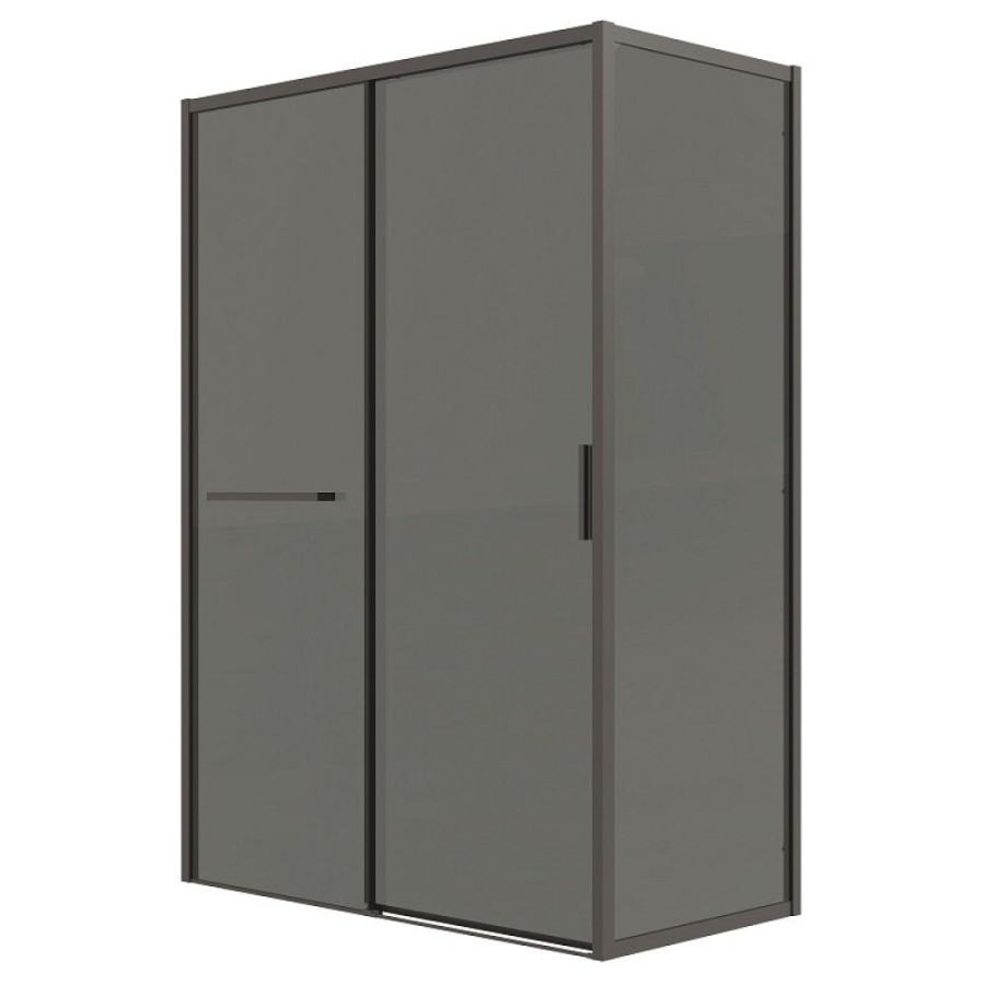 Душевой уголок Grossman Style 120.K33.05.1390.21.10, 130 х 90 см, стекло тонированное, профиль черный матовый