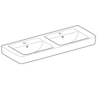Раковина Geberit Renova Nr. 1 122130000, 130 см, сдвоенная, керамика, белая