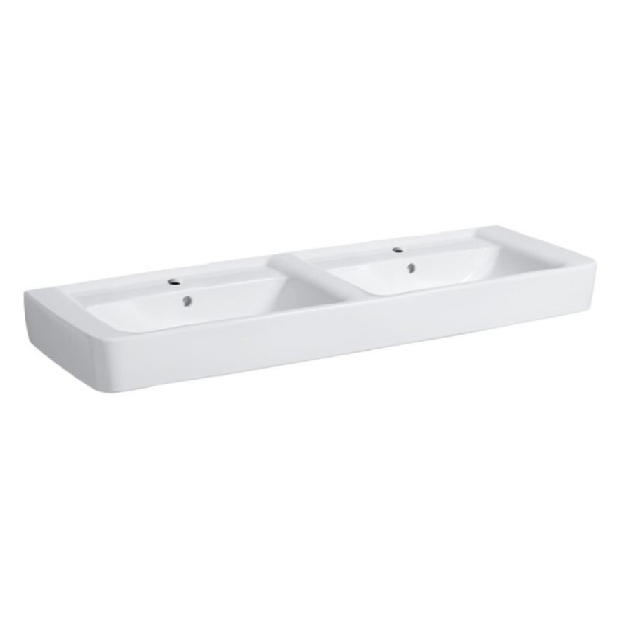Раковина Geberit Renova Nr. 1 122130000, 130 см, сдвоенная, керамика, белая