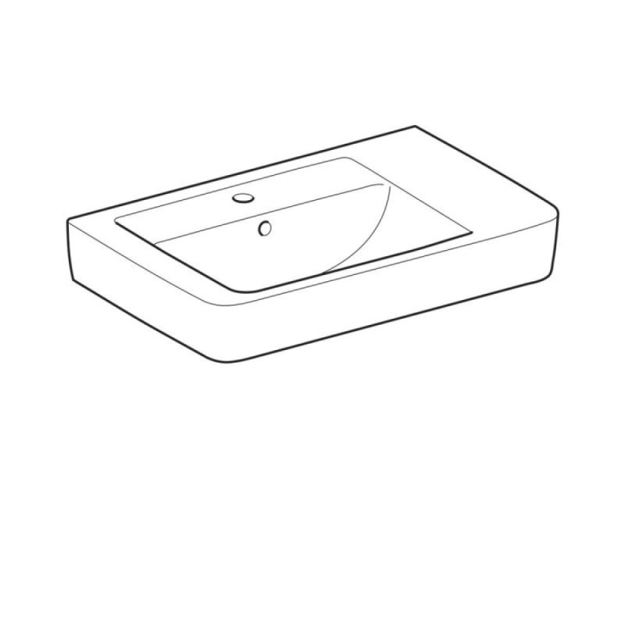 Раковина Geberit Renova Nr. 1 122180000/122175000, 75 см, L/R, керамика, белая