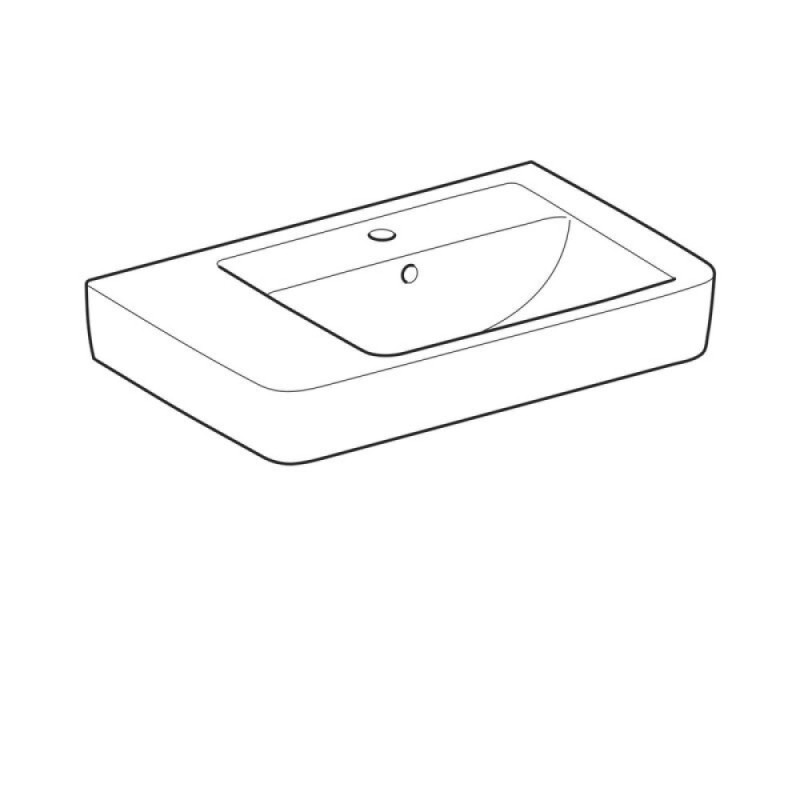 Раковина Geberit Renova Nr. 1 122180000/122175000, 75 см, L/R, керамика, белая