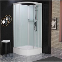 Душевая кабина Frank F409/1 White 90 х 90 см без крыши, средний поддон, стекла прозрачные, профиль белый, 124009